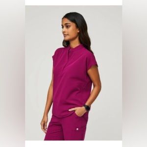 Figs Dark Magenta Set - Rafael Top Size S and Jogger Zamora Pant Medium Petite